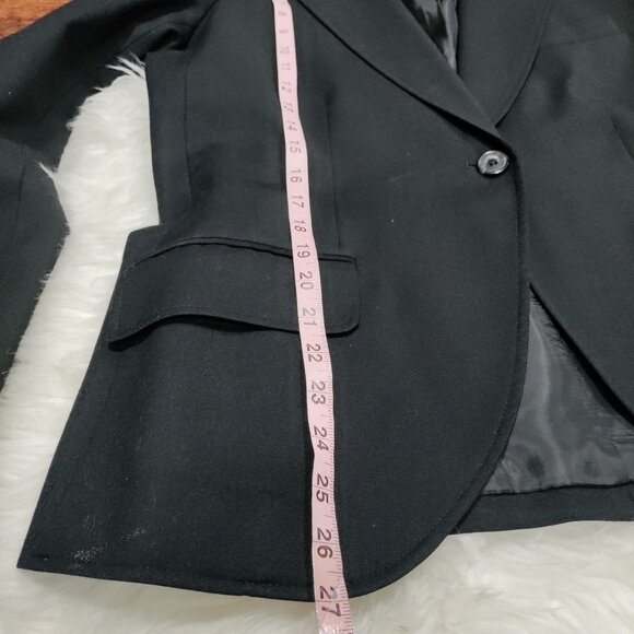 Harvé Benard Womens Black Wool Blazer Size 14 Single Button Classic Fit Made In - Picture 4 of 15